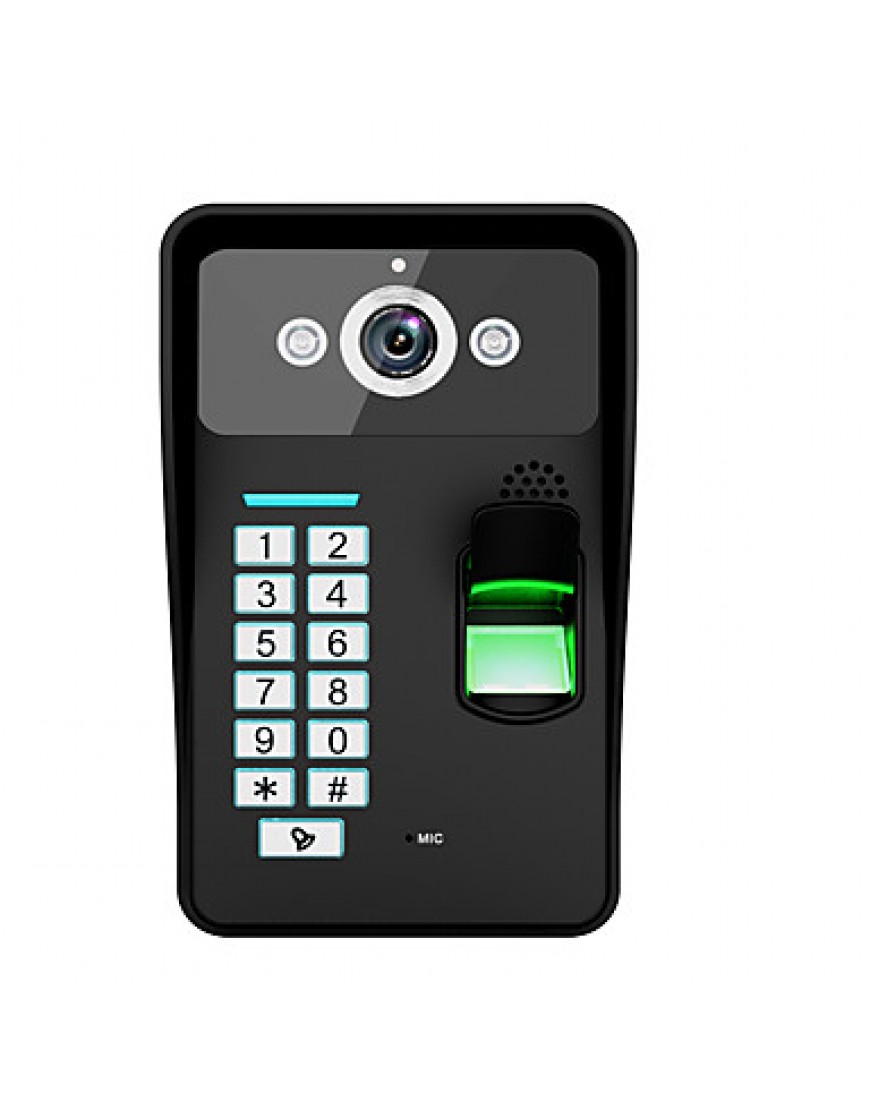 Touch Key 7 Lcd Fingerprint Video Door Phone Intercom System Wth fingerprint access control 1 Camera2 Monitor