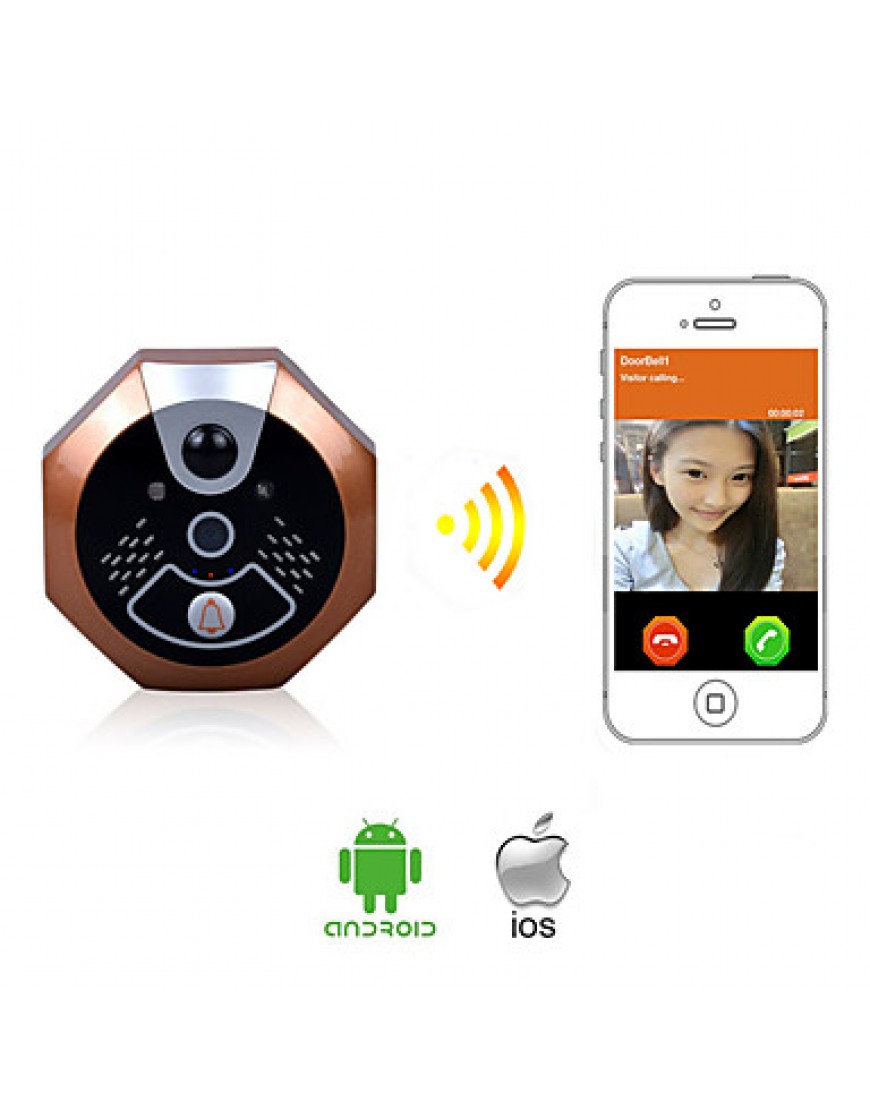 Wifi Doorbell with An Indoor Doorbell for iPhone IOS Android System Mobile Phone Tablet Home Security