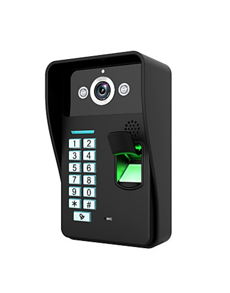 Touch Key 7 Lcd Fingerprint Video Door Phone Intercom System Wth fingerprint access control 1 Camera2 Monitor